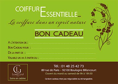Bon cadeau Coiffure Essentielle